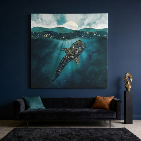 Metallic Whale Shark Matte Canvas, Stretched, No Frame