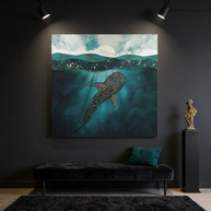 Metallic Whale Shark Matte Canvas, Stretched, No Frame