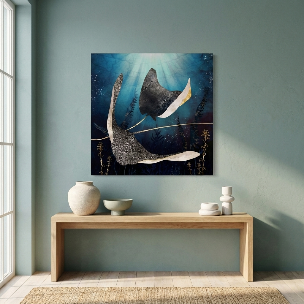 Metallic Stingray Matte Canvas, Stretched, No Frame