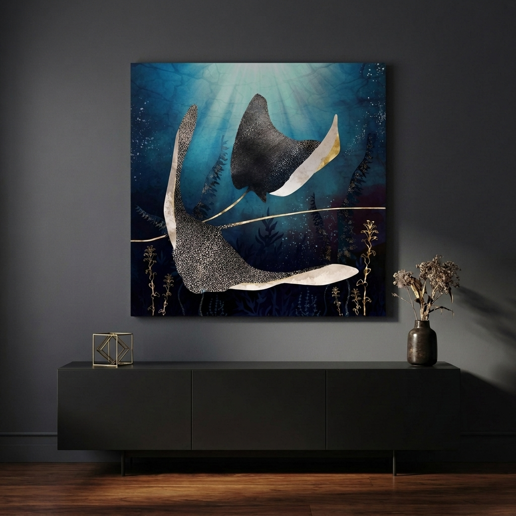 Metallic Stingray Matte Canvas, Stretched, No Frame