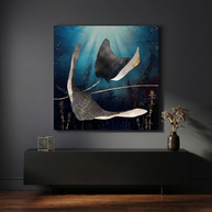 Metallic Stingray Matte Canvas, Stretched, No Frame
