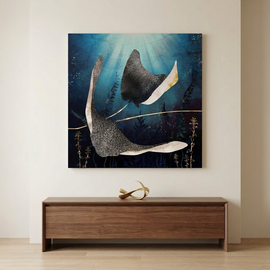 Metallic Stingray Matte Canvas, Stretched, No Frame