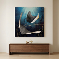 Metallic Stingray Matte Canvas, Stretched, No Frame