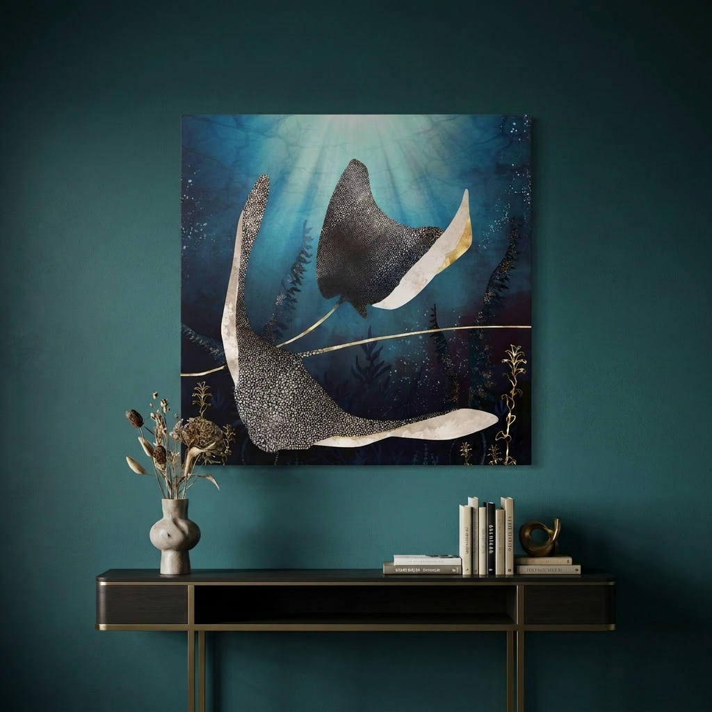 Metallic Stingray Matte Canvas, Stretched, No Frame