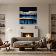 Midnight Lake Matte Canvas, Stretched, No Frame