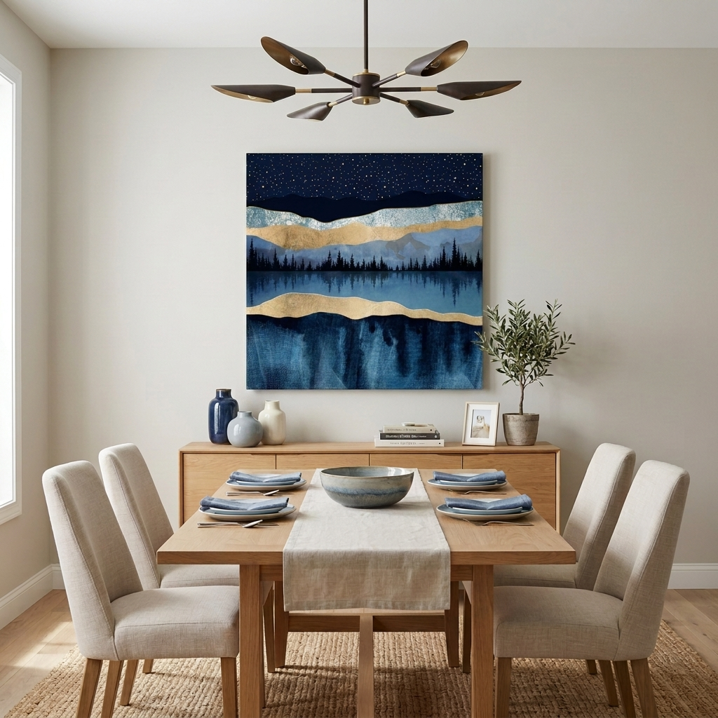 Midnight Lake Matte Canvas, Stretched, No Frame