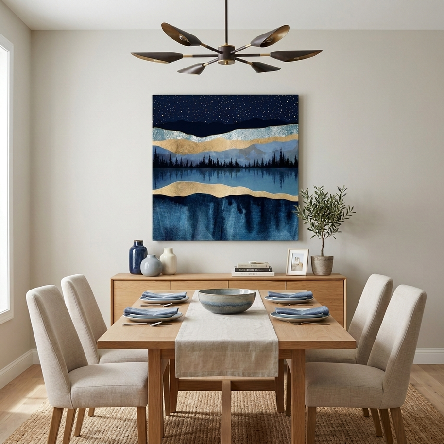 Midnight Lake Matte Canvas, Stretched, No Frame