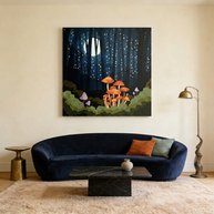 Midnight Mushrooms Matte Canvas, Stretched, No Frame