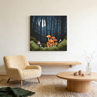 Midnight Mushrooms Matte Canvas, Stretched, No Frame