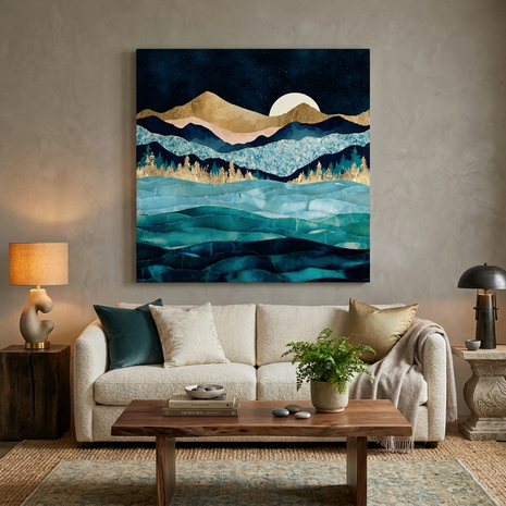 Midnight Ocean Matte Canvas, Stretched, No Frame