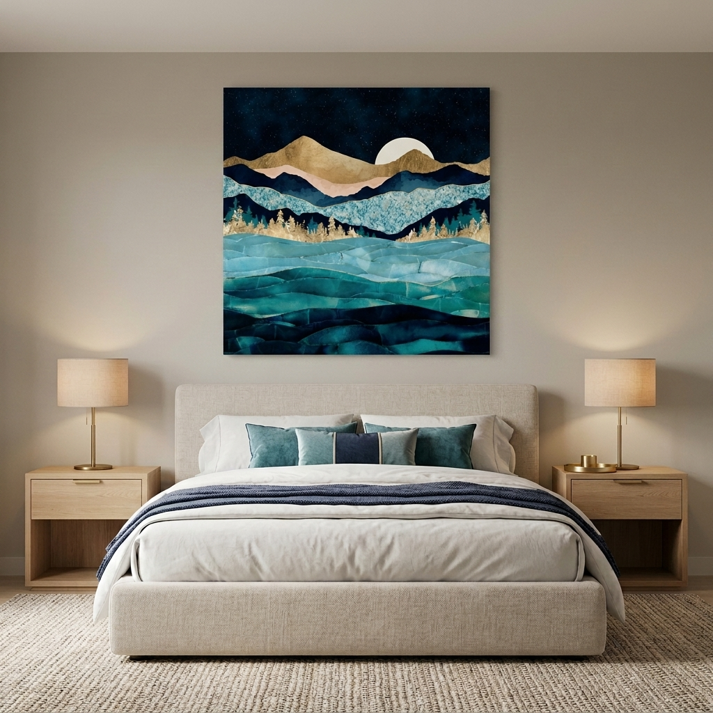 Midnight Ocean Matte Canvas, Stretched, No Frame
