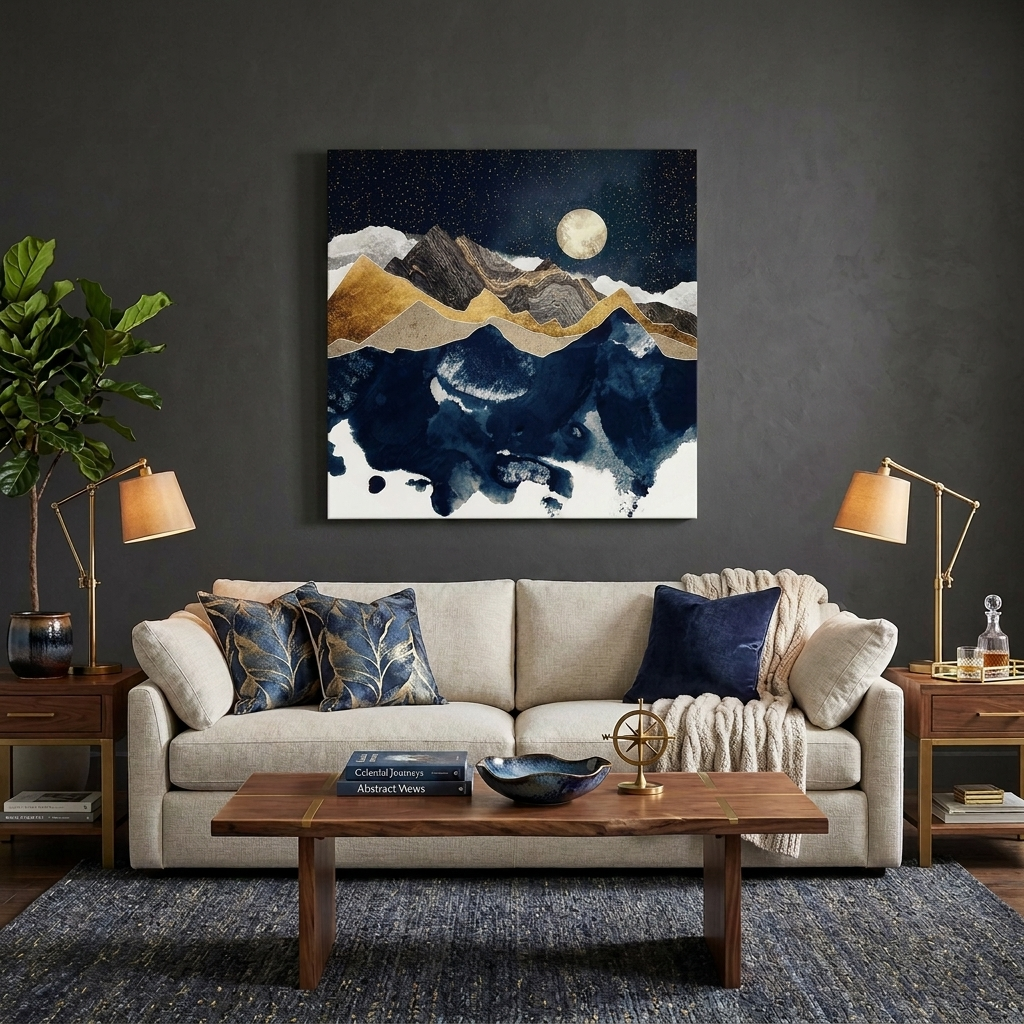 Midnight Winter Matte Canvas, Stretched, No Frame
