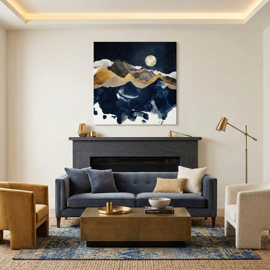 Midnight Winter Matte Canvas, Stretched, No Frame