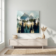 Misty Pines Matte Canvas, Stretched, No Frame