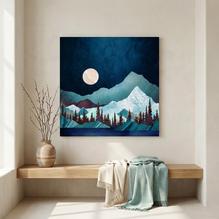 Moon Bay Matte Canvas, Stretched, No Frame