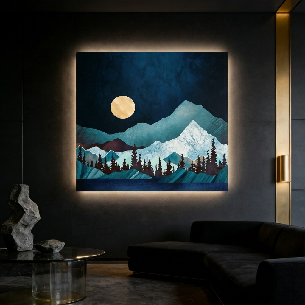 Moon Bay Matte Canvas, Stretched, No Frame