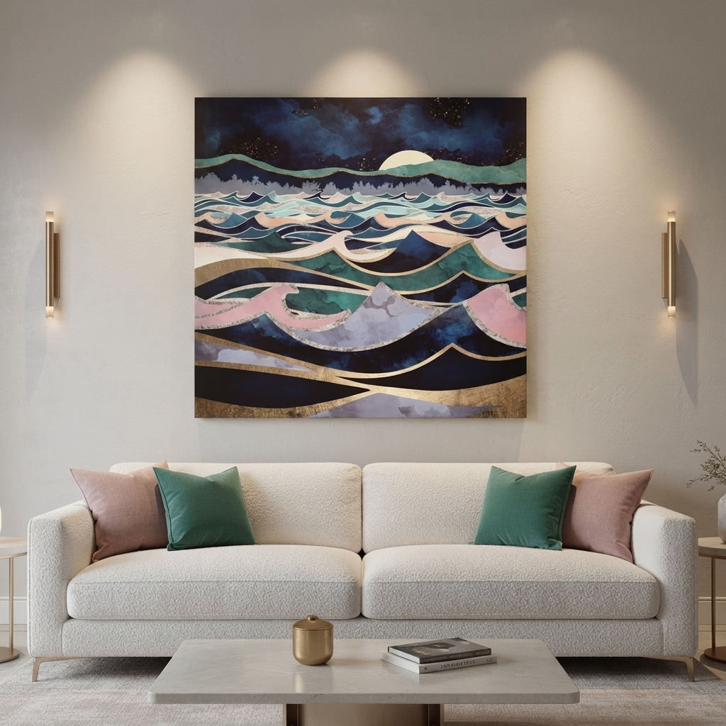 Moonlit Ocean Matte Canvas, Stretched, No Frame