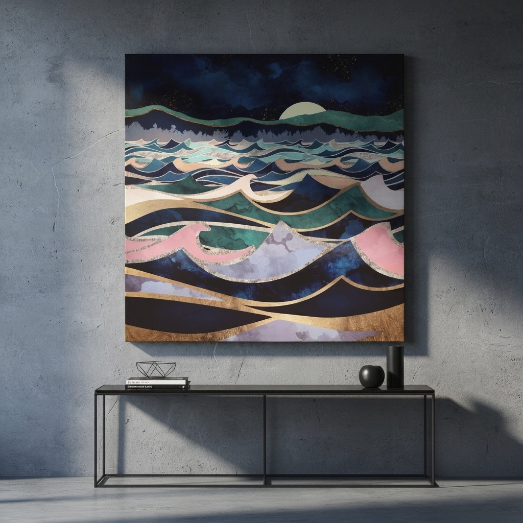 Moonlit Ocean Matte Canvas, Stretched, No Frame