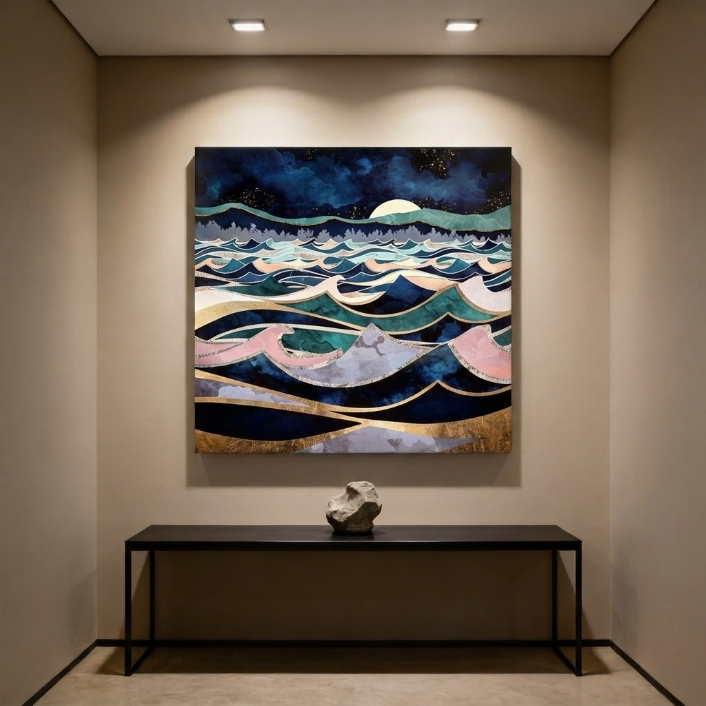 Moonlit Ocean Matte Canvas, Stretched, No Frame