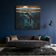 Moonlit Whales Matte Canvas, Stretched, No Frame