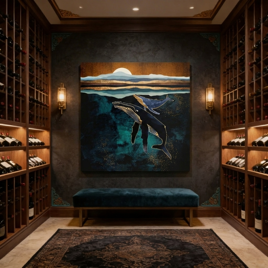 Moonlit Whales Matte Canvas, Stretched, No Frame