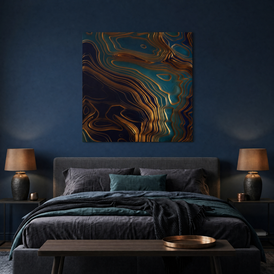 Peacock Ocean Matte Canvas, Stretched, No Frame