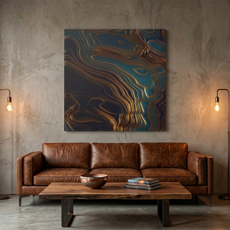 Peacock Ocean Matte Canvas, Stretched, No Frame