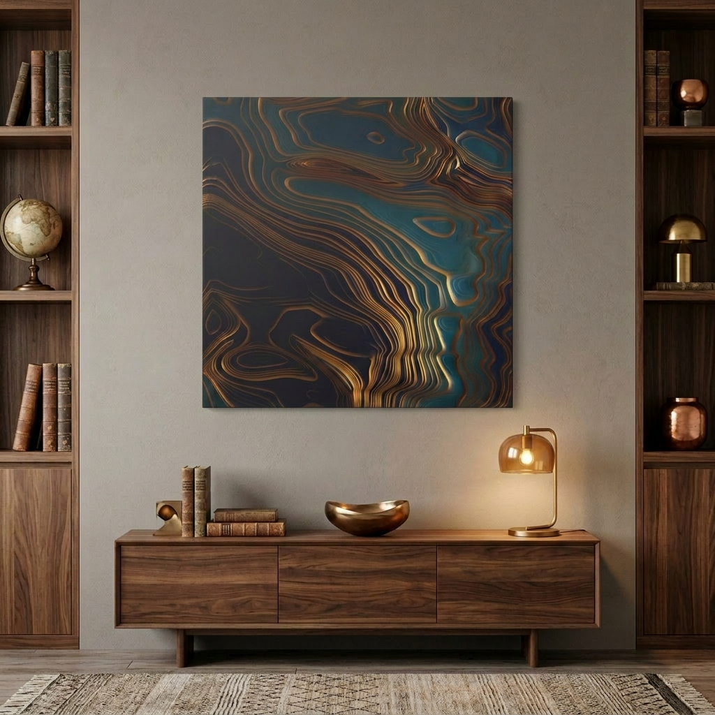 Peacock Ocean Matte Canvas, Stretched, No Frame