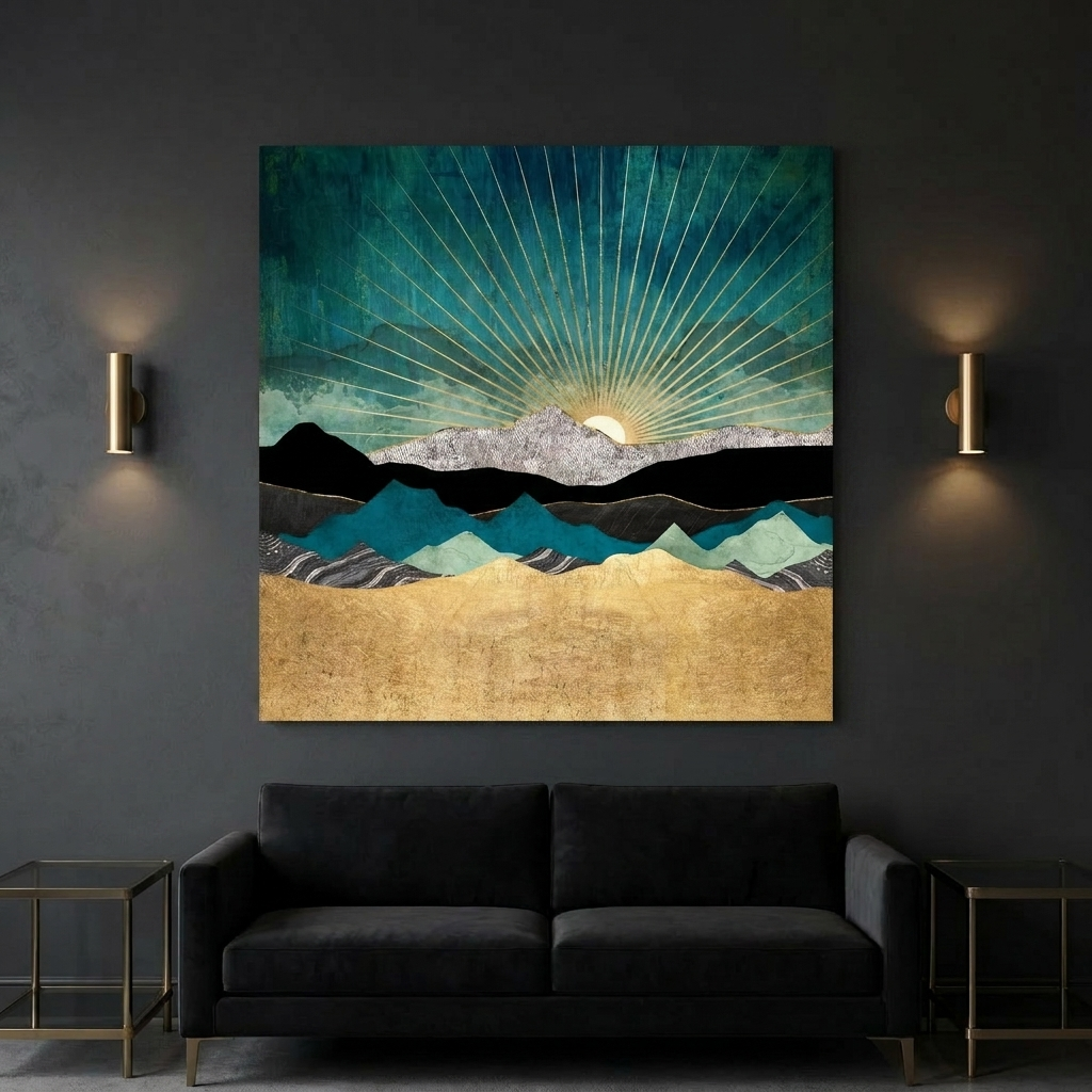 Peacock Vista Matte Canvas, Stretched, No Frame