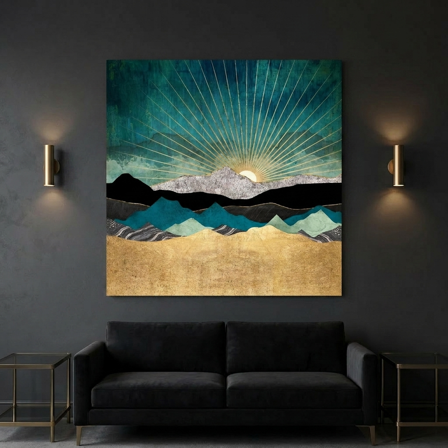 Peacock Vista Matte Canvas, Stretched, No Frame