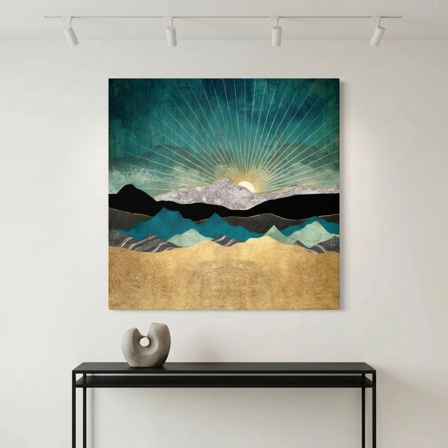 Peacock Vista Matte Canvas, Stretched, No Frame
