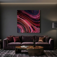 Plum Abstract Matte Canvas, Stretched, No Frame