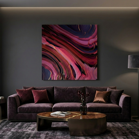 Plum Abstract Matte Canvas, Stretched, No Frame
