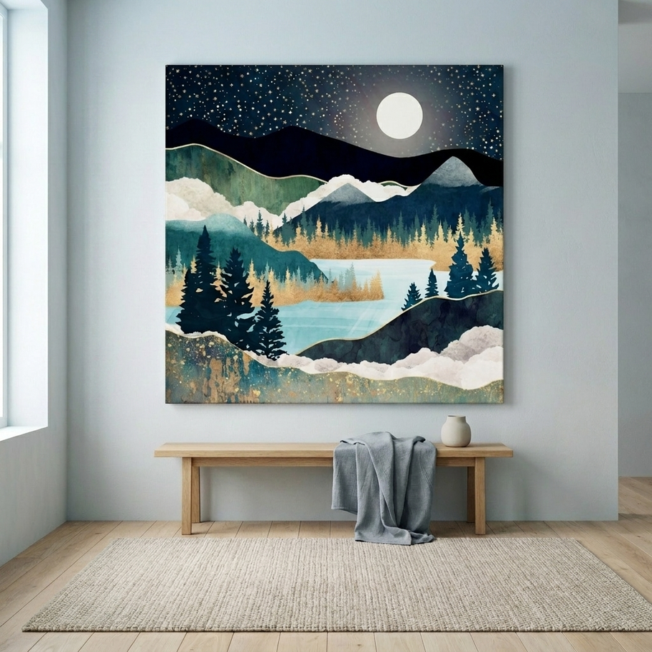 Star Lake Matte Canvas, Stretched, No Frame