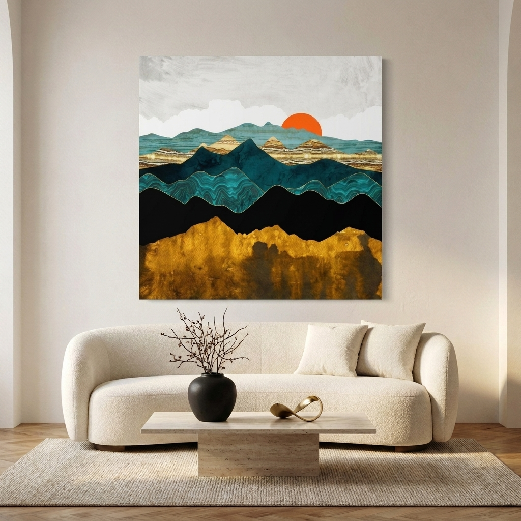 Turquoise Vista Matte Canvas, Stretched, No Frame