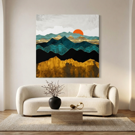 Turquoise Vista Matte Canvas, Stretched, No Frame