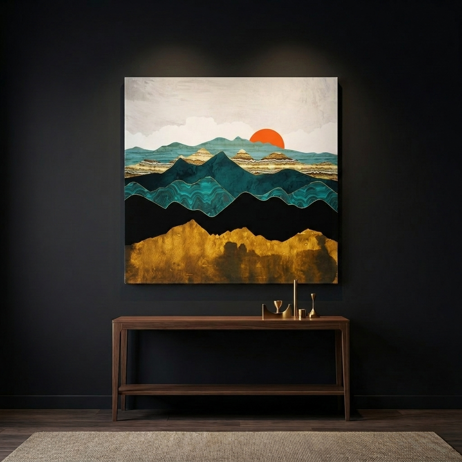 Turquoise Vista Matte Canvas, Stretched, No Frame
