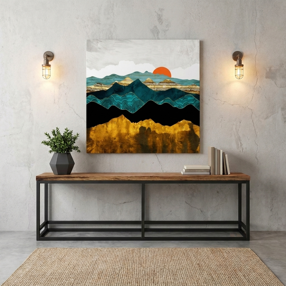 Turquoise Vista Matte Canvas, Stretched, No Frame
