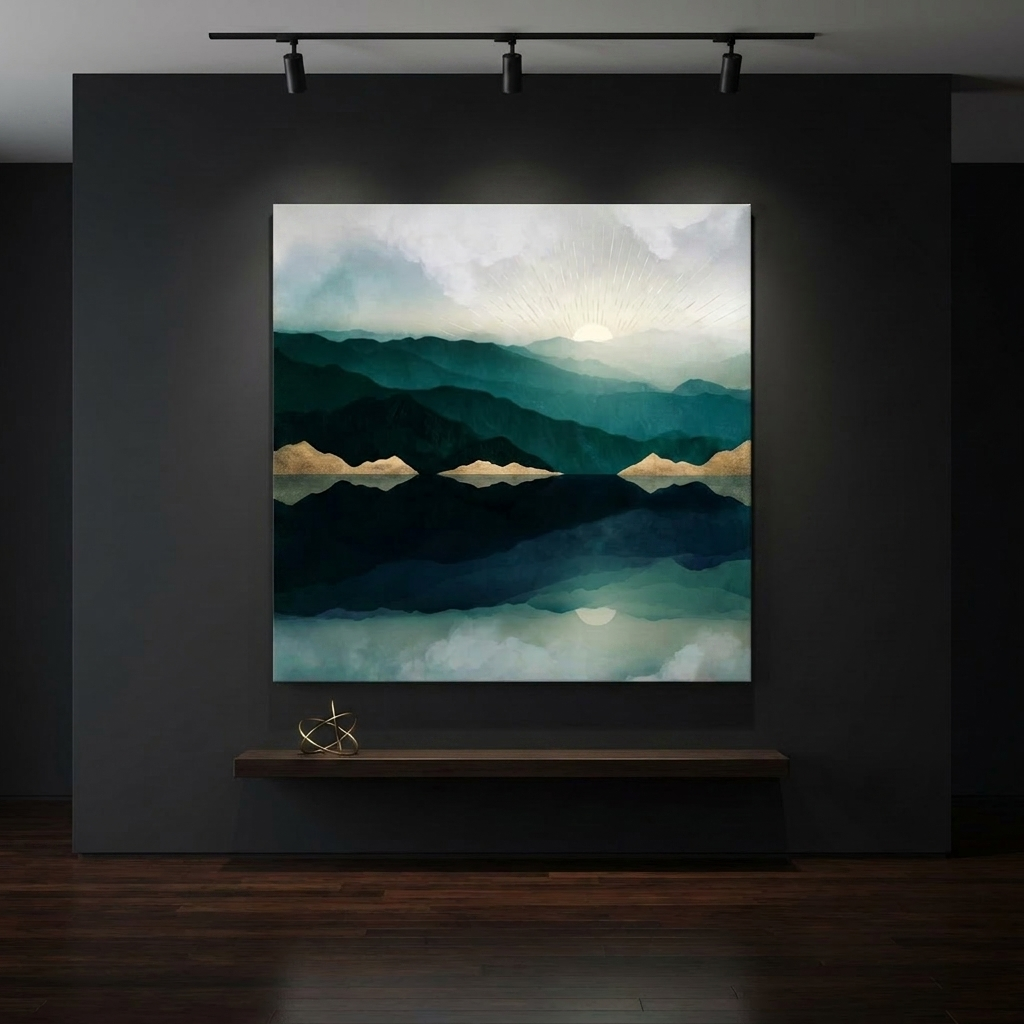 Waters Edge Reflection Matte Canvas, Stretched, No Frame
