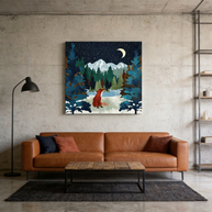Winter Fox Matte Canvas, Stretched, No Frame