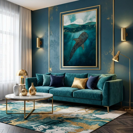 Metallic Whale Shark - Poster Print - No Frame