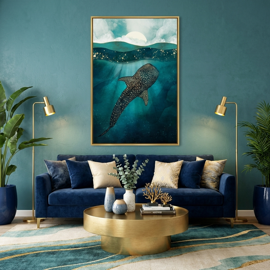 Metallic Whale Shark - Poster Print - No Frame