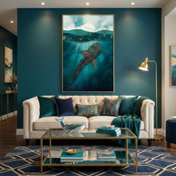 Metallic Whale Shark - Poster Print - No Frame