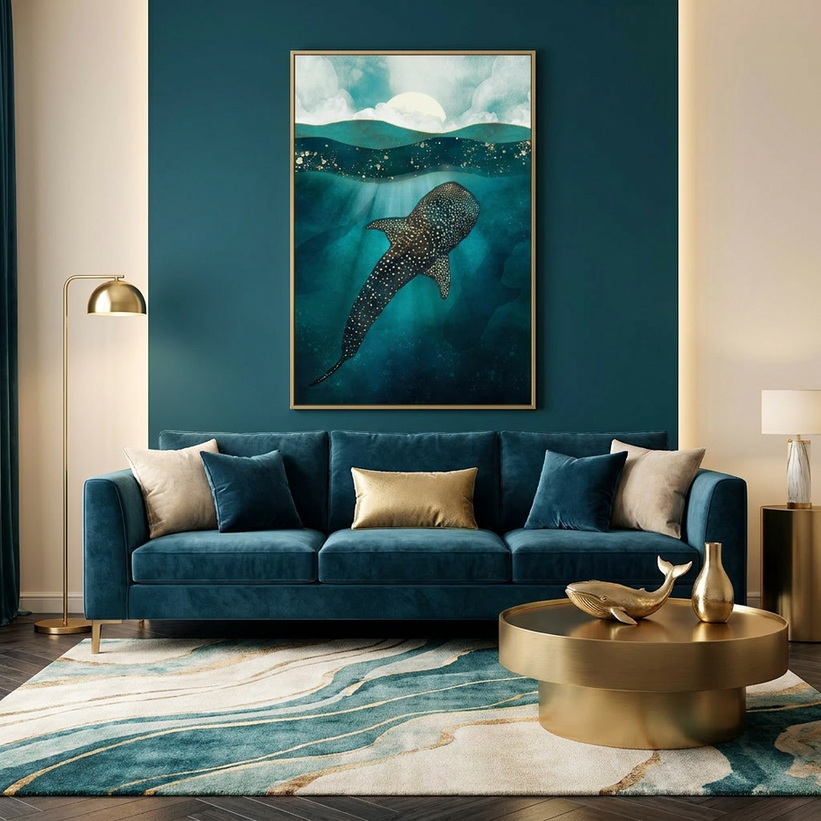 Metallic Whale Shark - Poster Print - No Frame