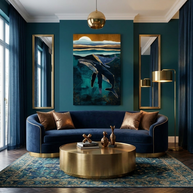 Moonlit Whales - Poster Print - No Frame