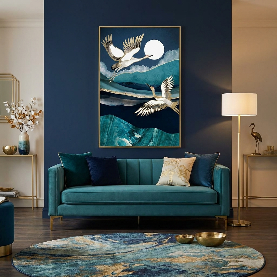 Midnight Cranes - Poster Print - No Frame