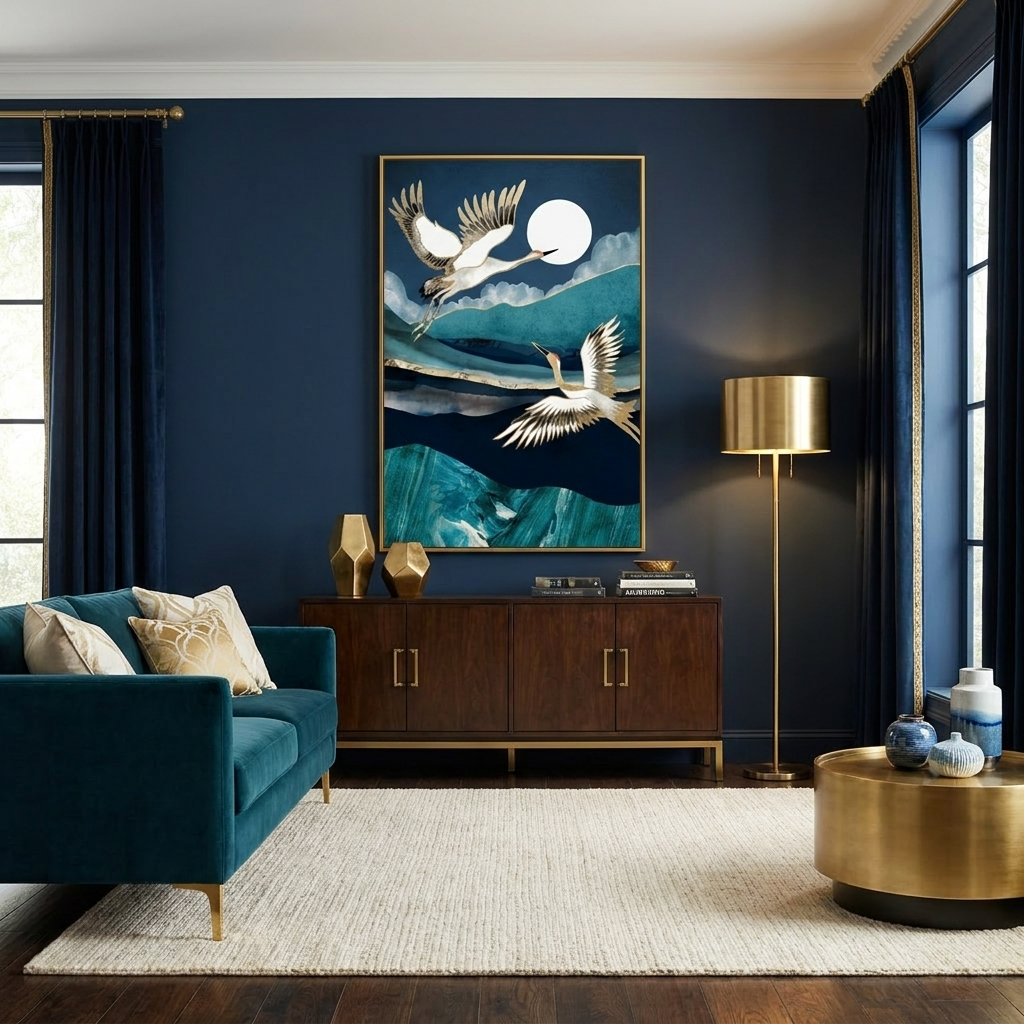 Midnight Cranes - Poster Print - No Frame