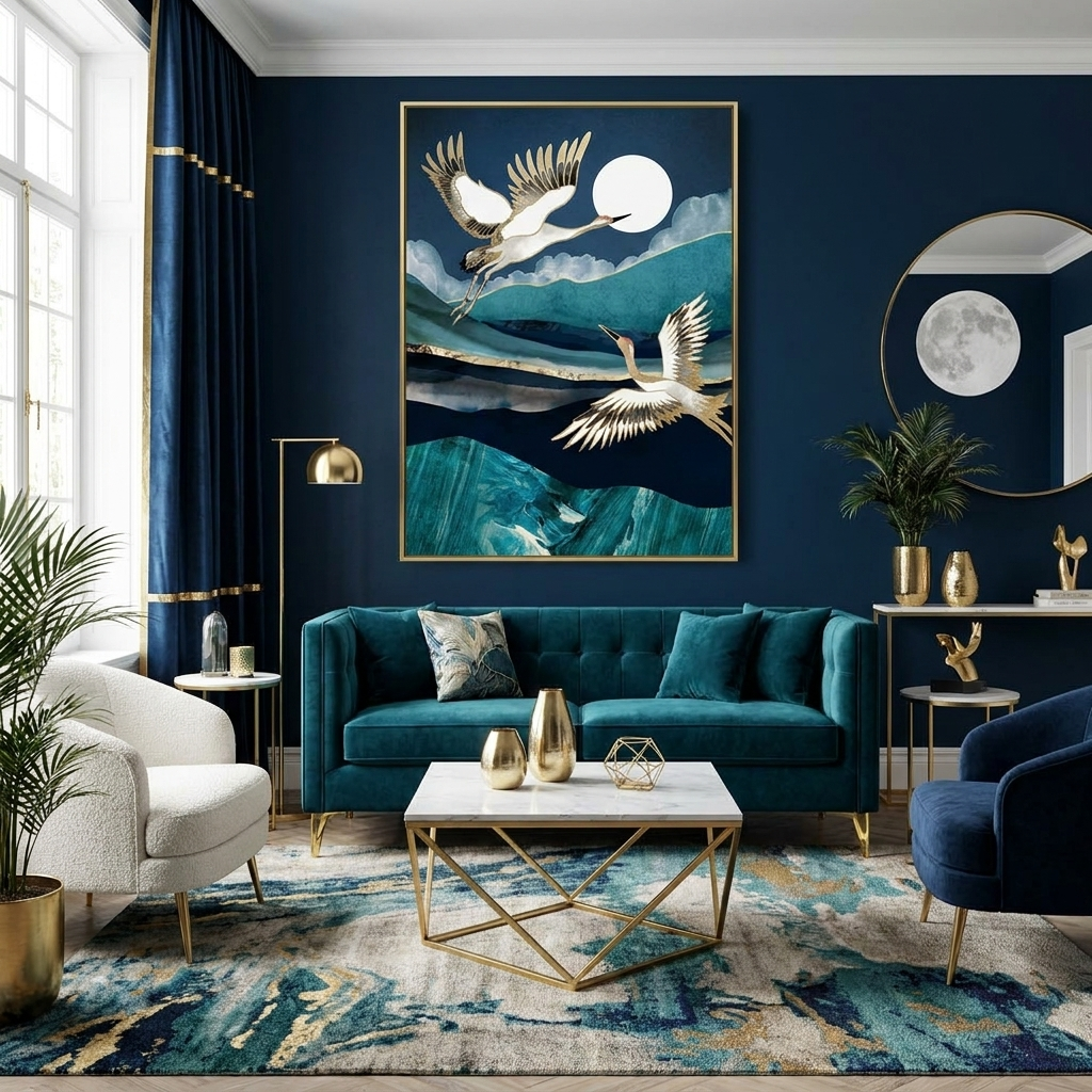 Midnight Cranes - Poster Print - No Frame