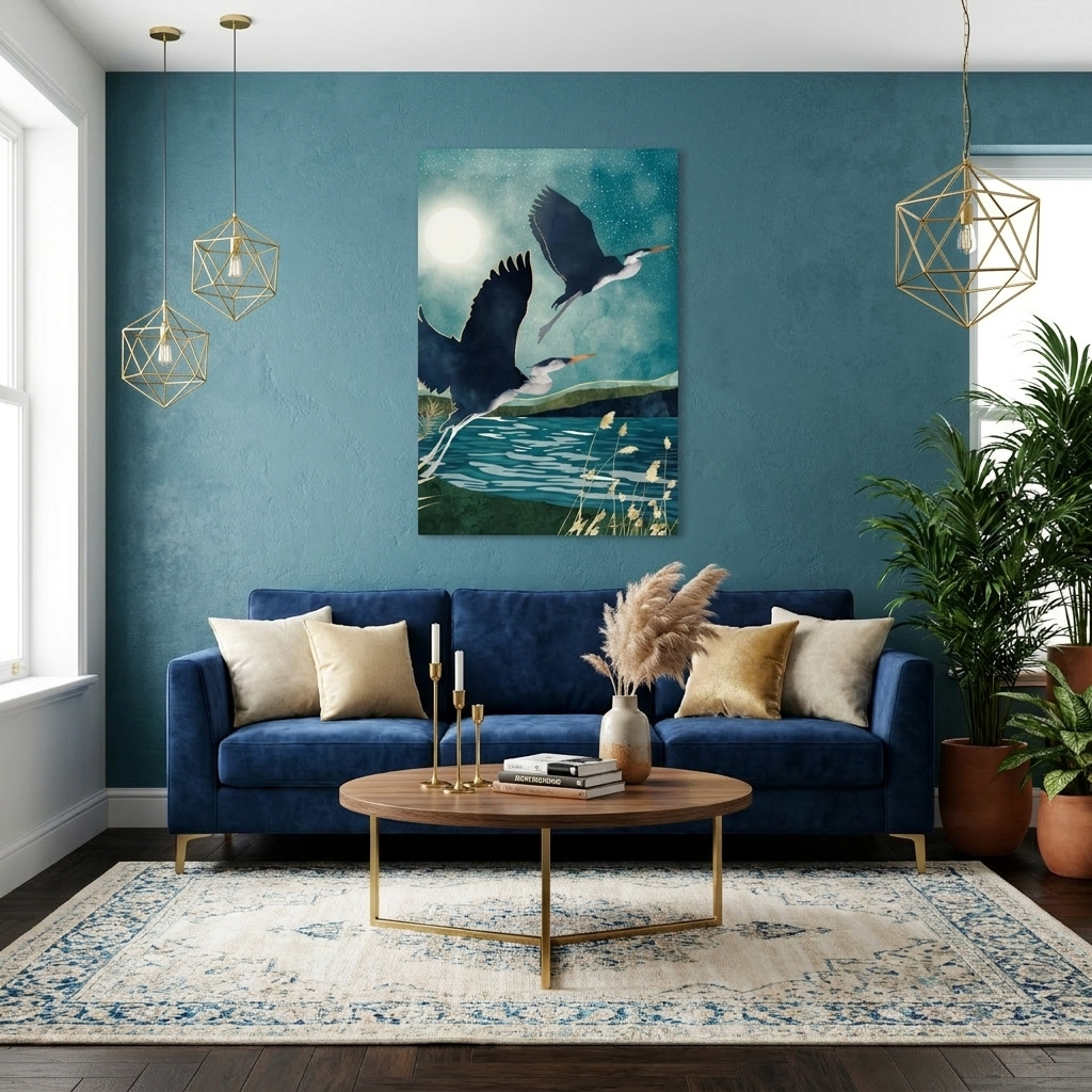 Evening Heron - Poster Print - No Frame