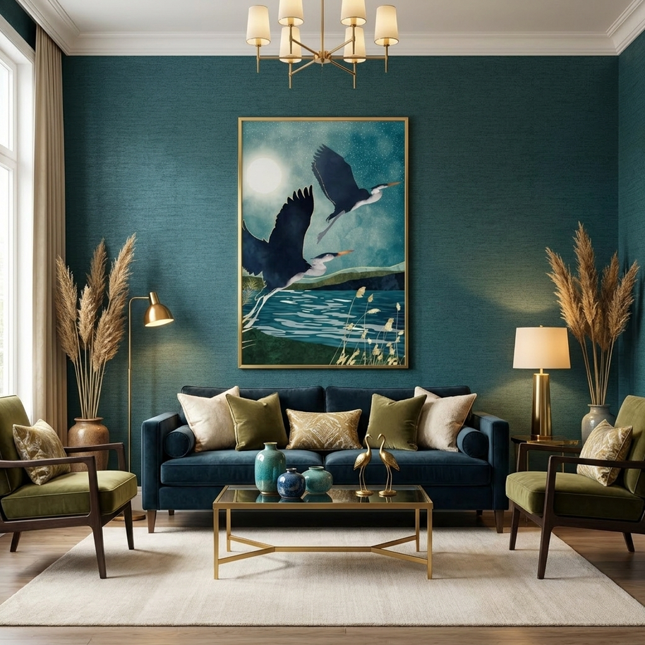 Evening Heron - Poster Print - No Frame